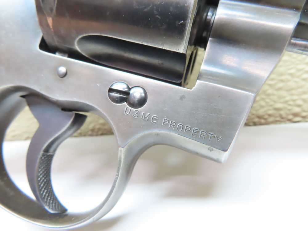 COLT Officers Model USMC PROPERTY Target Revolver Heavy Barrel .38  RARE-img-16