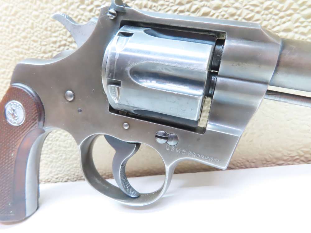 COLT Officers Model USMC PROPERTY Target Revolver Heavy Barrel .38  RARE-img-15