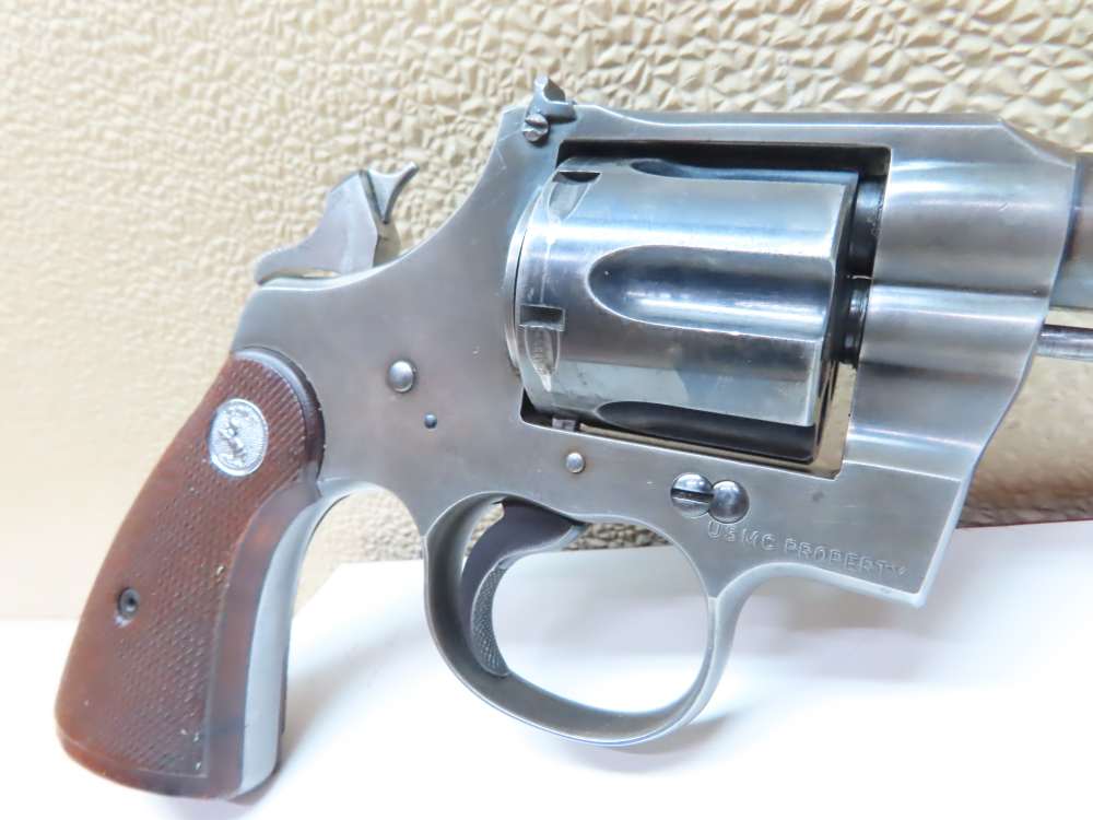 COLT Officers Model USMC PROPERTY Target Revolver Heavy Barrel .38  RARE-img-61