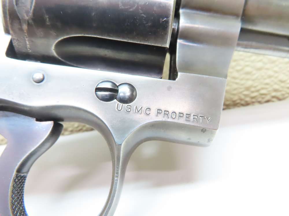 COLT Officers Model USMC PROPERTY Target Revolver Heavy Barrel .38  RARE-img-4