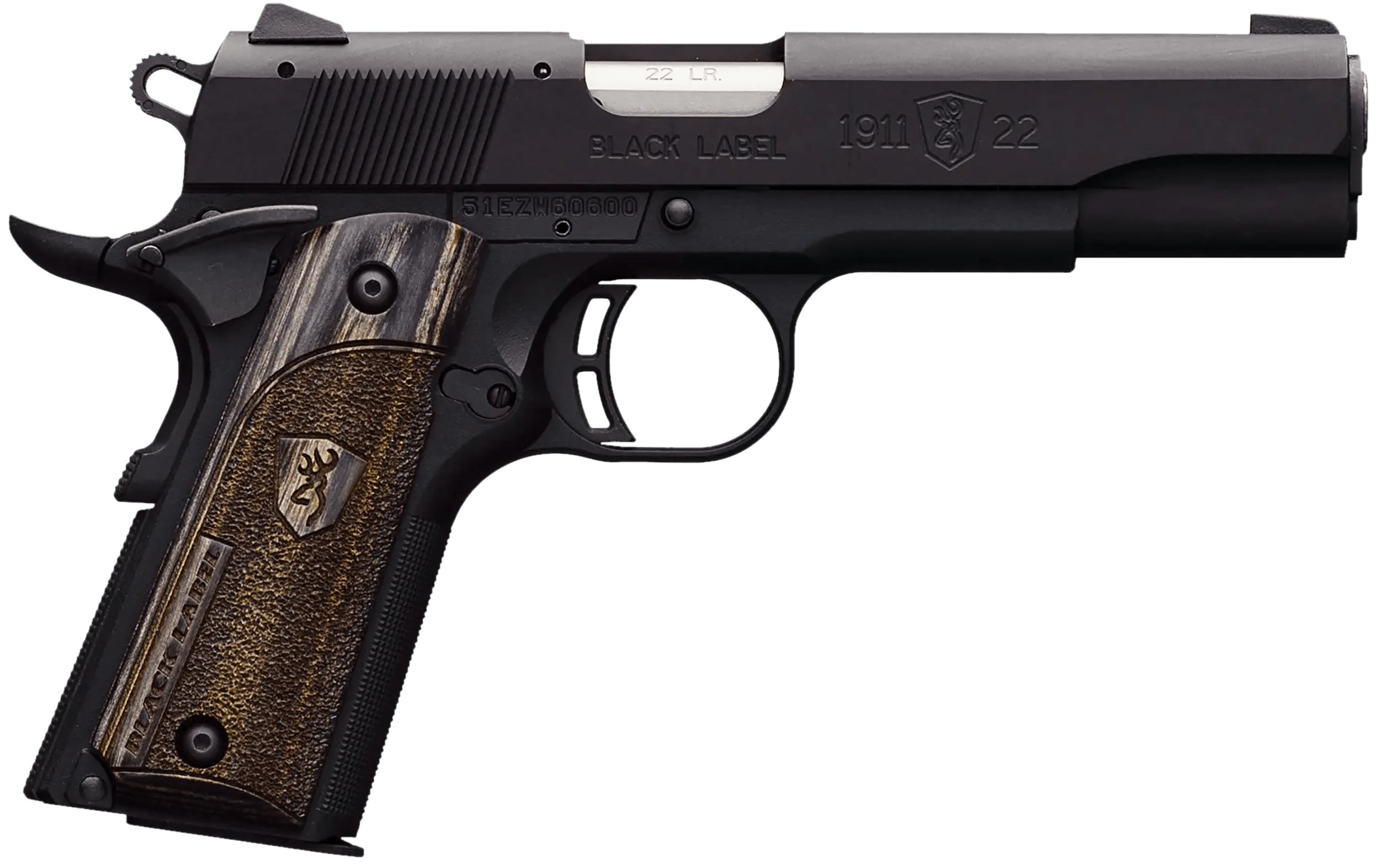 Browning 051814490 1911 Black Label Full Size Frame 22 LR 10+1, 4.25" Stain-img-0