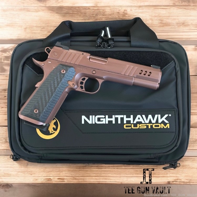 NIGHTHAWK CUSTOM PRESIDENT 1911 5” GOV ROSE GOLD PVD FINISH 9mm OPTIC READY-img-0