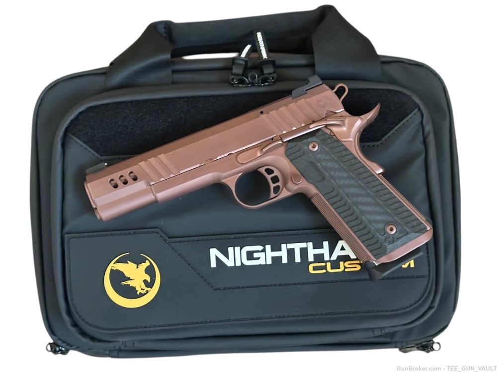 NIGHTHAWK CUSTOM PRESIDENT 1911 5” GOV ROSE GOLD PVD FINISH 9mm OPTIC READY-img-1