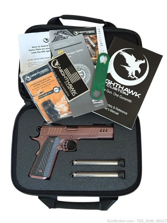 NIGHTHAWK CUSTOM PRESIDENT 1911 5” GOV ROSE GOLD PVD FINISH 9mm OPTIC READY-img-2