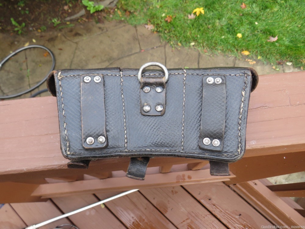 WWII  8mm GERMAN  MAUSER PEBBLED AMMO POUCH LATE WAR-img-1