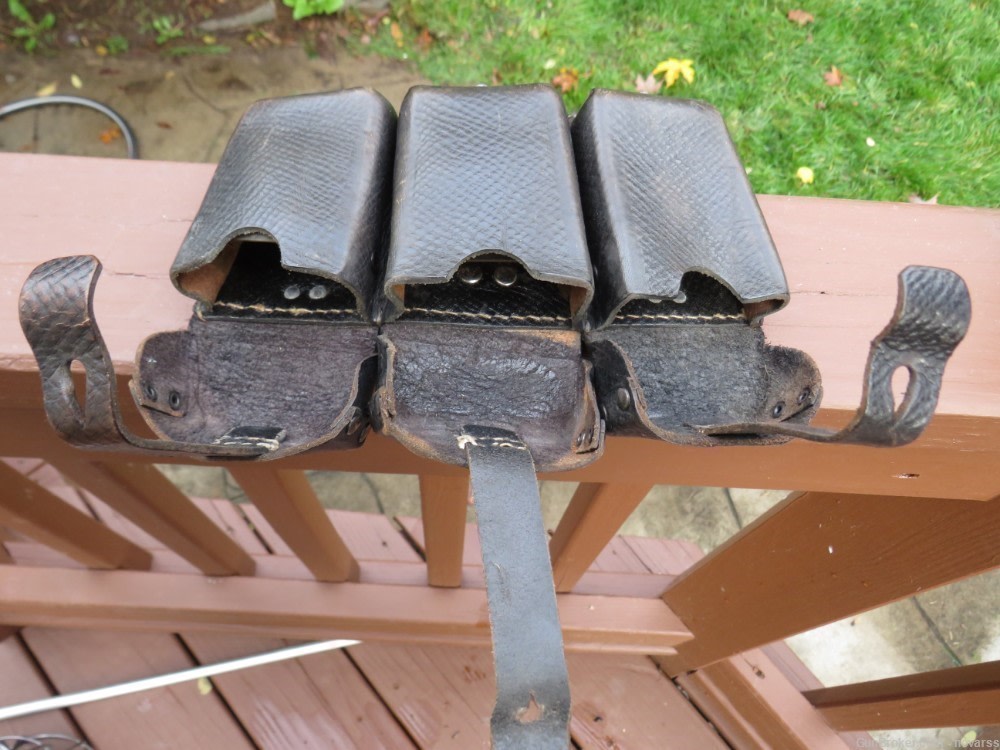 WWII  8mm GERMAN  MAUSER PEBBLED AMMO POUCH LATE WAR-img-8