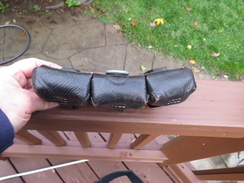 WWII  8mm GERMAN  MAUSER PEBBLED AMMO POUCH LATE WAR-img-3