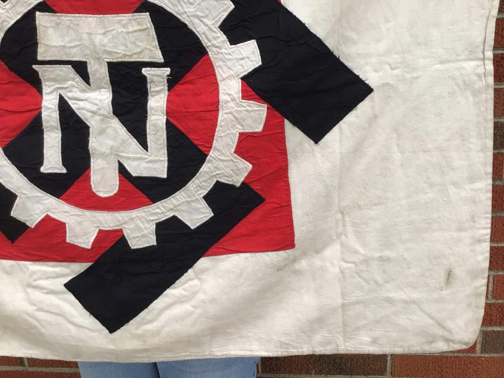 ORIGINAL WWII GERMAN TENO FLAG - MULTI CONSTRUCTION, MARKED LOH-img-15