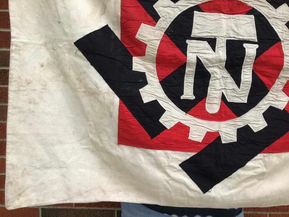 ORIGINAL WWII GERMAN TENO FLAG - MULTI CONSTRUCTION, MARKED LOH-img-5