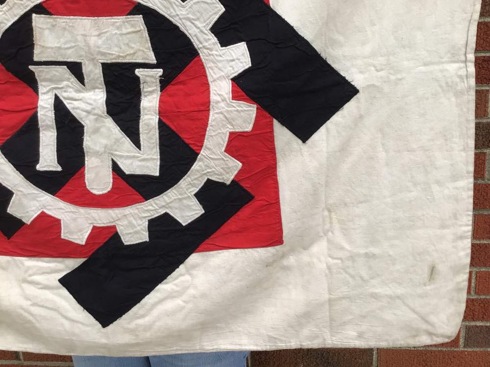 ORIGINAL WWII GERMAN TENO FLAG - MULTI CONSTRUCTION, MARKED LOH-img-14