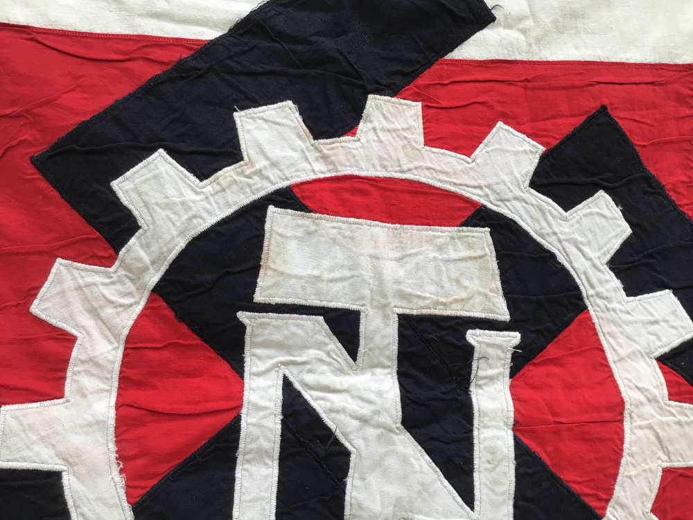 ORIGINAL WWII GERMAN TENO FLAG - MULTI CONSTRUCTION, MARKED LOH-img-17