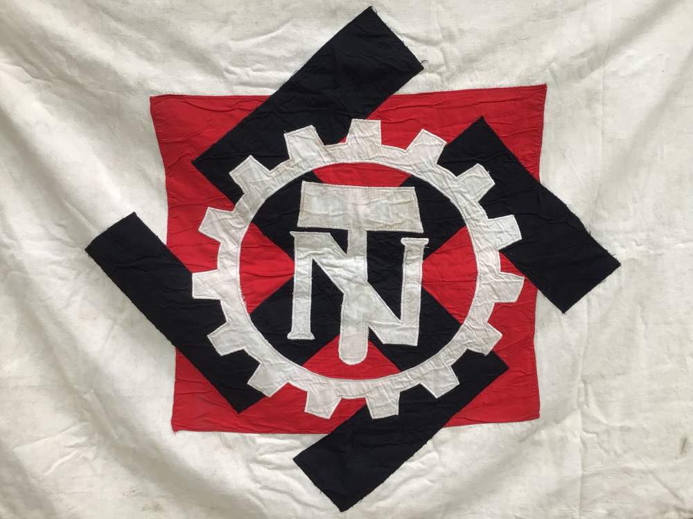 ORIGINAL WWII GERMAN TENO FLAG - MULTI CONSTRUCTION, MARKED LOH-img-10
