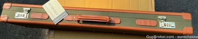 BROWNING FITTED GUN CASE FOR OVER UNDER, CANVAS WITH LEATHER, FITS 32", NEW-img-0