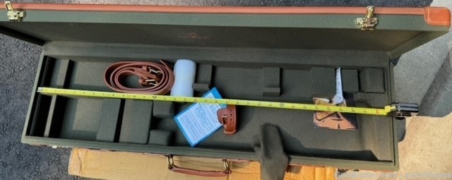 BROWNING FITTED GUN CASE FOR OVER UNDER, CANVAS WITH LEATHER, FITS 32", NEW-img-1