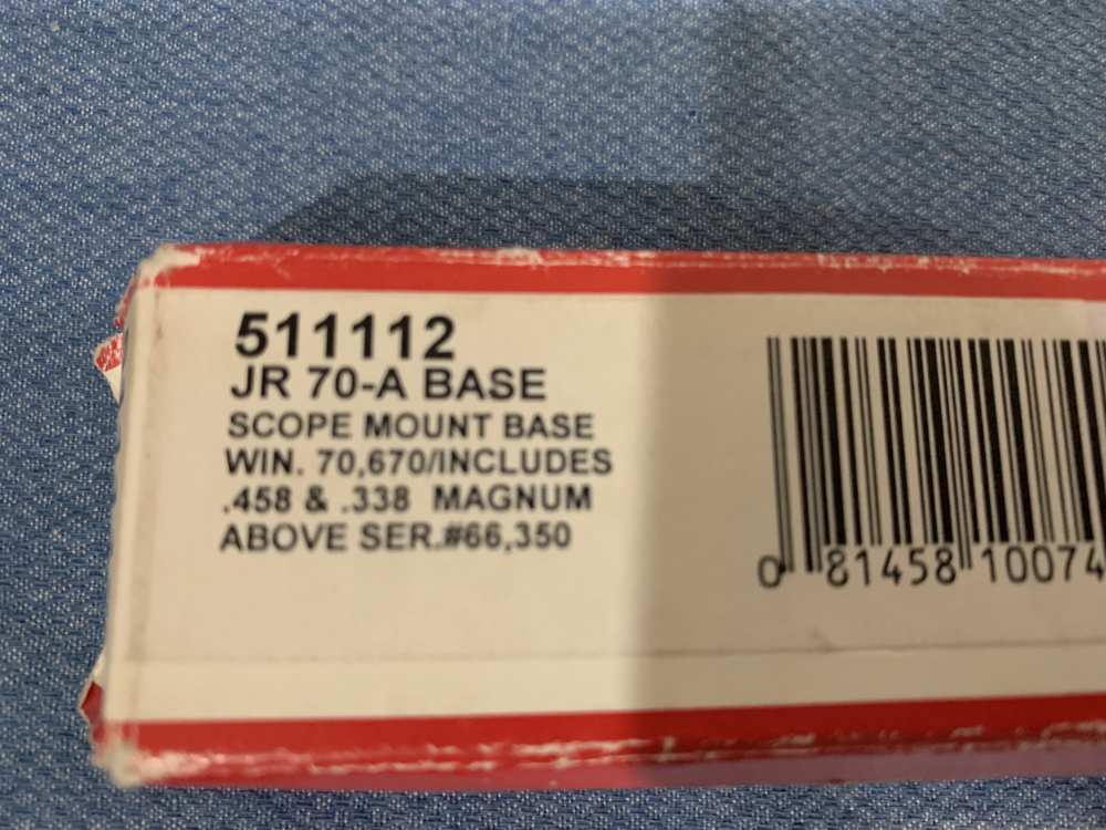 Redfield JR 70A Base, Scope Mount Base , Win 70, 670, see below, 511112-img-1
