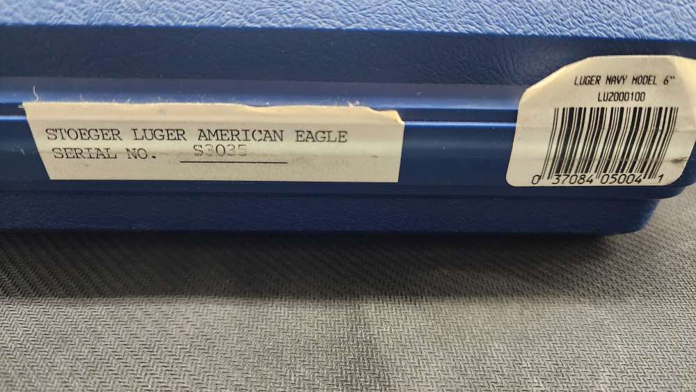 Stoeger Luger American Eagle Navy 6"  Excellent W/ Case-img-6