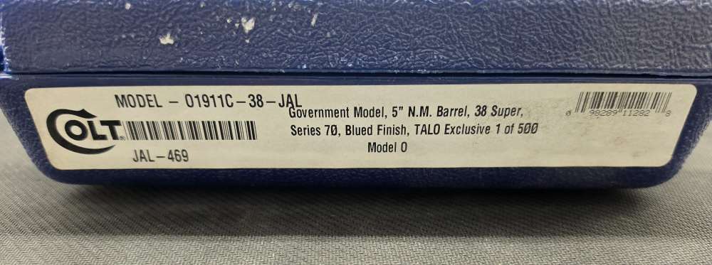 Colt TALO Exclusive JAL Dark Horse #469 1 of 500 NIB 38 Super-img-3