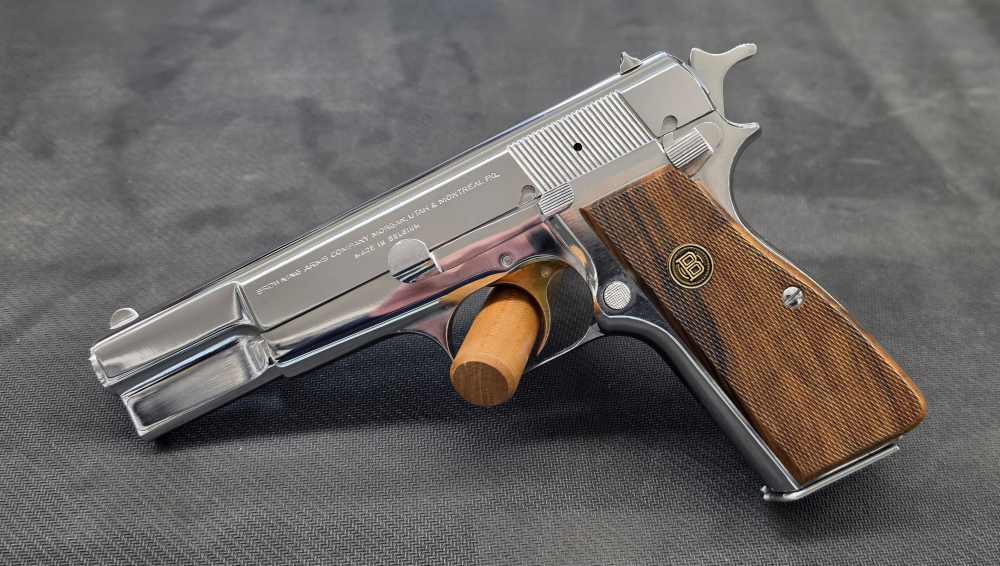 Browning Hi Power Centennial Complete Set Nickel 3 Knives Presentation Case-img-5
