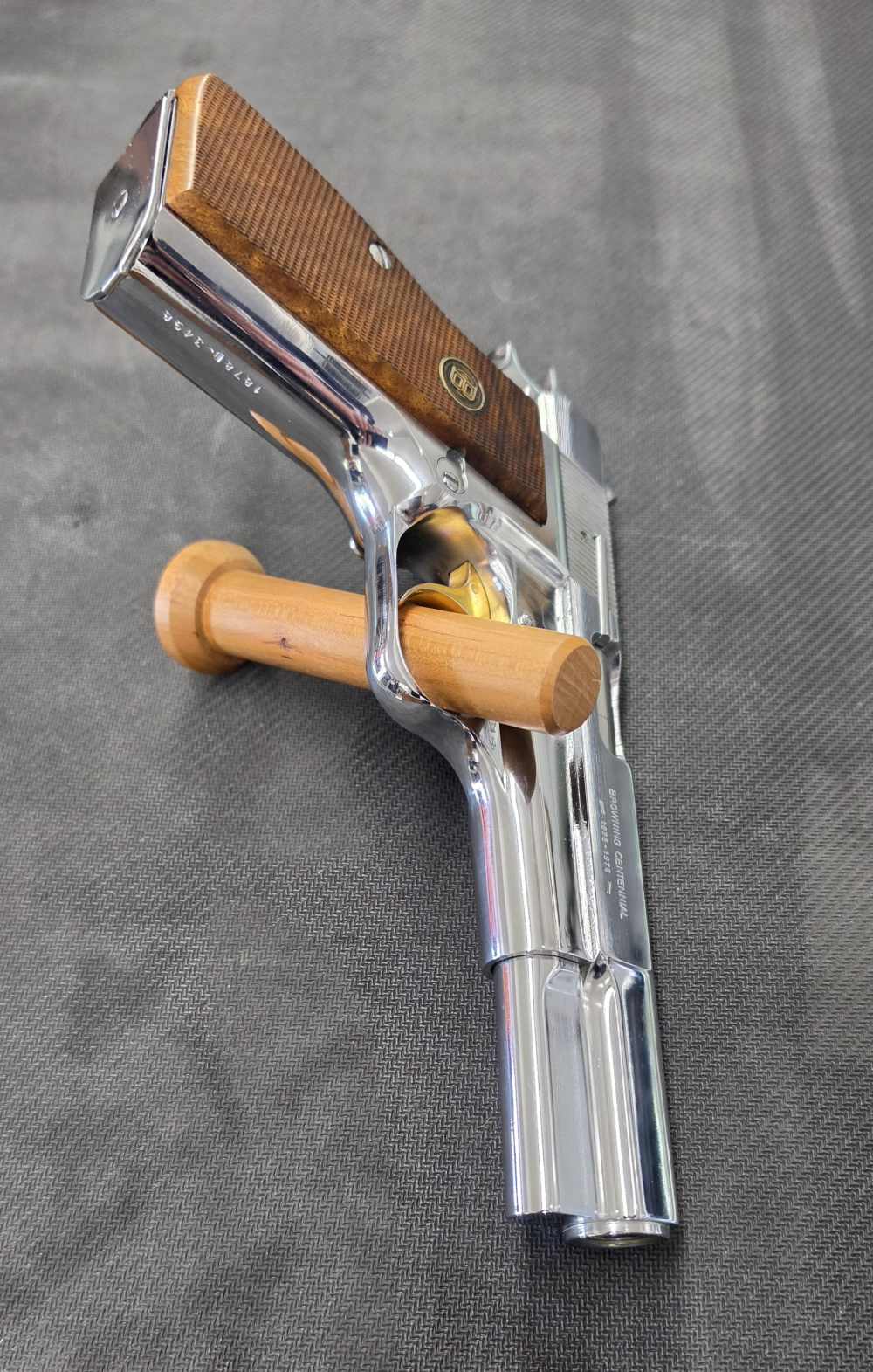 Browning Hi Power Centennial Complete Set Nickel 3 Knives Presentation Case-img-9