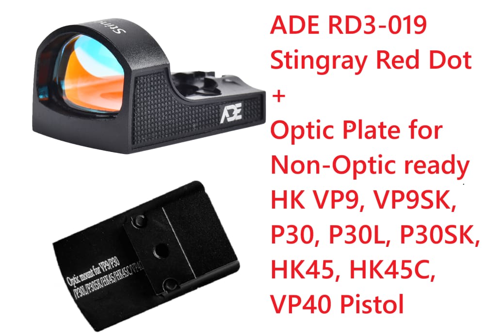 Ade RD3-019 Red Dot+Optic Mount Plate for "Non Optic Ready" HK VP9 Pistol-img-0