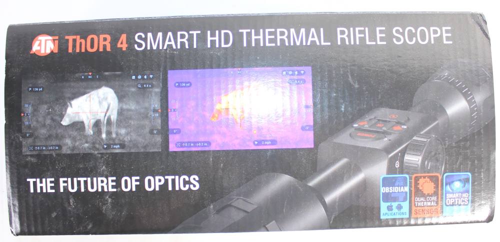 USED ATN THOR 4 SMART HD THERMAL SCOPE 384X288 2-8X W/ BOX, RINGS & PARTS-img-7
