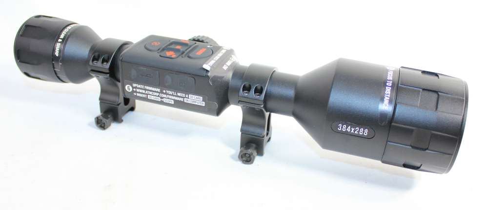 USED ATN THOR 4 SMART HD THERMAL SCOPE 384X288 2-8X W/ BOX, RINGS & PARTS-img-1