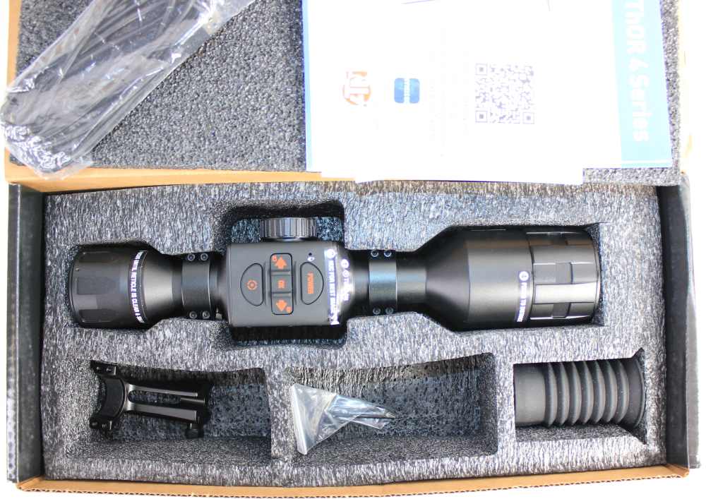 USED ATN THOR 4 SMART HD THERMAL SCOPE 384X288 2-8X W/ BOX, RINGS & PARTS-img-5