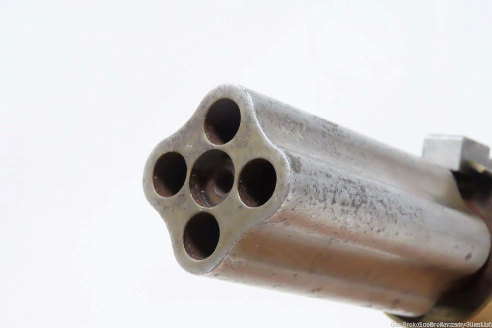 Antique CMC .36 Percussion Reproduction PEPPERBOX Revolving 4-Shot Pistol -img-16
