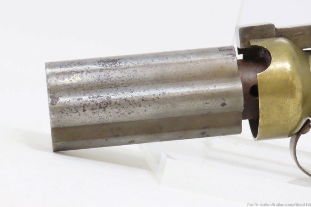 Antique CMC .36 Percussion Reproduction PEPPERBOX Revolving 4-Shot Pistol -img-12
