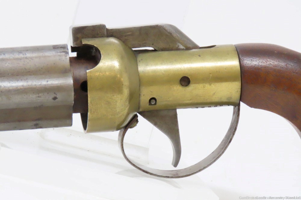 Antique CMC .36 Percussion Reproduction PEPPERBOX Revolving 4-Shot Pistol -img-5