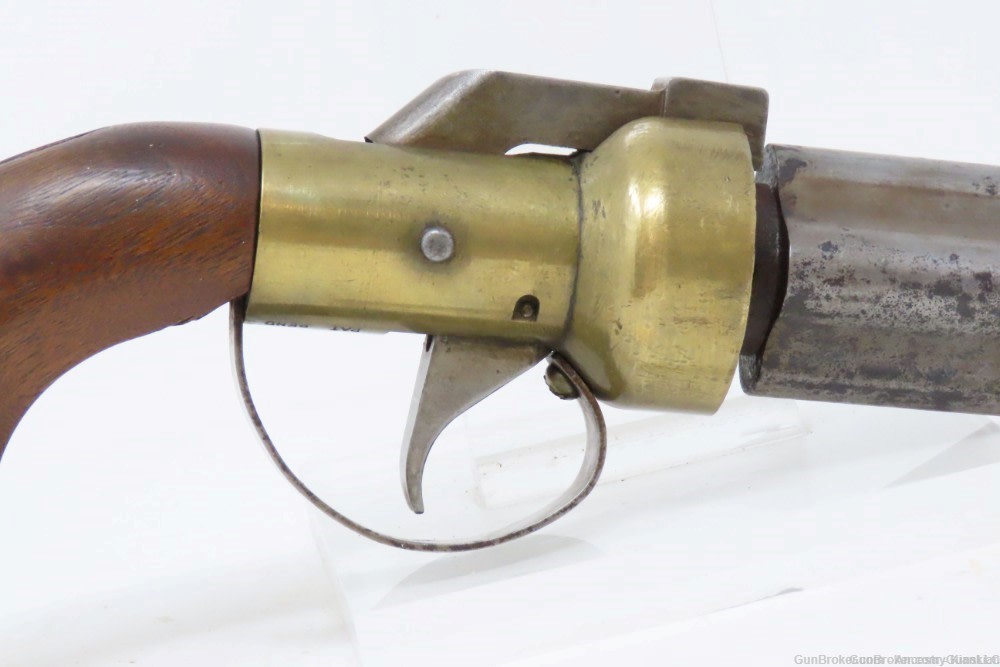 Antique CMC .36 Percussion Reproduction PEPPERBOX Revolving 4-Shot Pistol -img-2