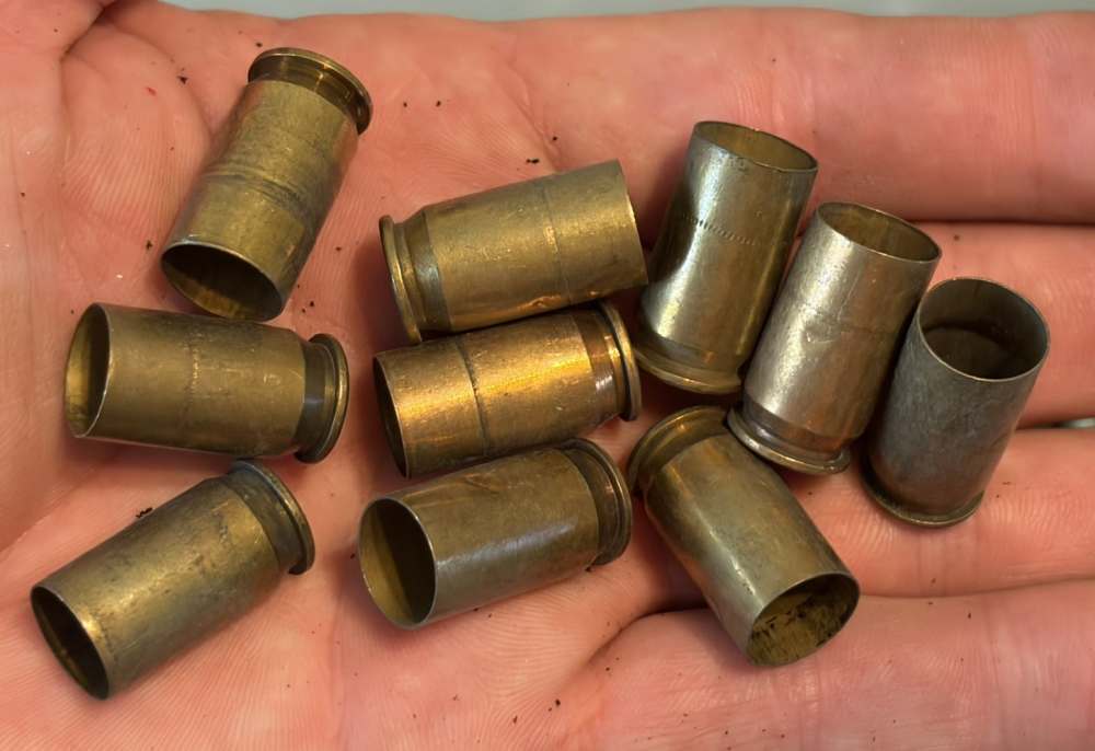 45 ACP Brass Pistol Cases Mixed Head Stamp 500 pc Fired Range Brass 45 Auto-img-1