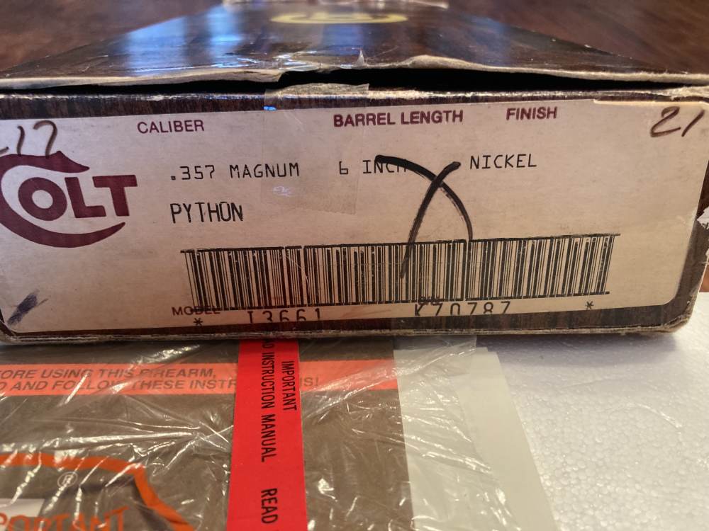 Colt Python .357 Mag 6” Nickel RARE 1st Gen. 1981 Colt Papers MINT NIB -img-28