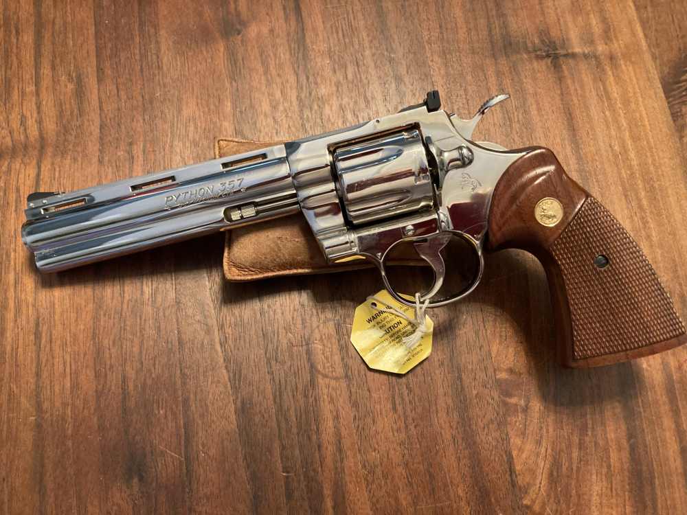 Colt Python .357 Mag 6” Nickel RARE 1st Gen. 1981 Colt Papers MINT NIB -img-8