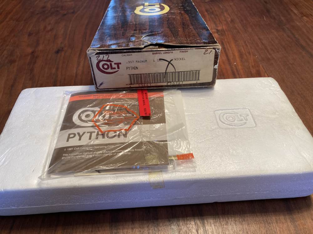 Colt Python .357 Mag 6” Nickel RARE 1st Gen. 1981 Colt Papers MINT NIB -img-27