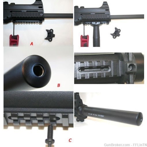 USC Heckler and Koch  HK UMP Faux Sound Suppressor AND lower rail *NEW* -img-2