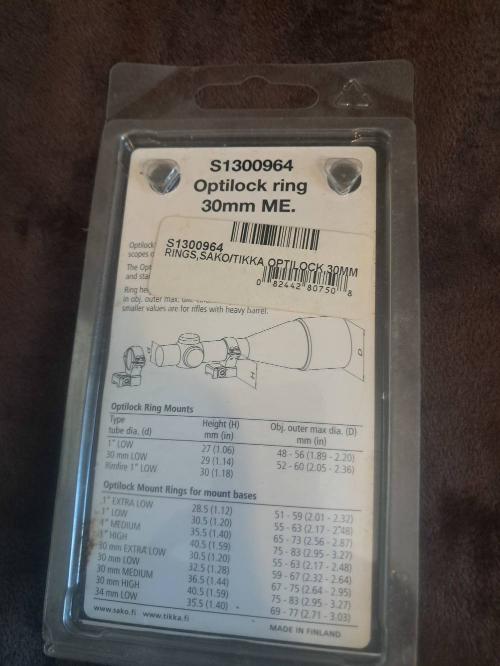 Sako Tikka Optilock 30mm Medium Scope Rings s1300964-img-1