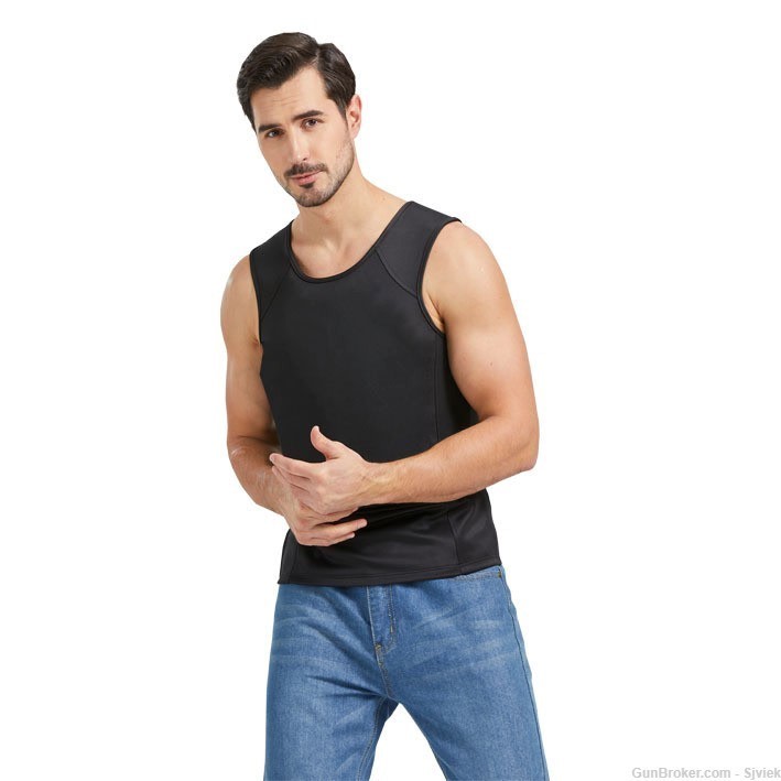 NIJ IIIA Concealable Flexible Body Armor Undershirt STOPS 12GA+44MAG M BLK-img-4