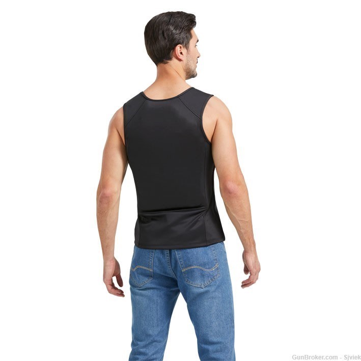 NIJ IIIA Concealable Flexible Body Armor Undershirt STOPS 12GA+44MAG M BLK-img-3