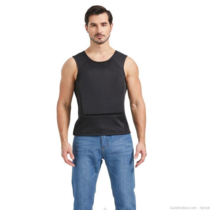 NIJ IIIA Concealable Flexible Body Armor Undershirt STOPS 12GA+44MAG M BLK-img-0