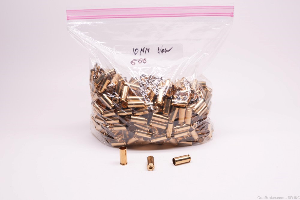 NEW 10mm BRASS CASES 500 COUNT -img-0