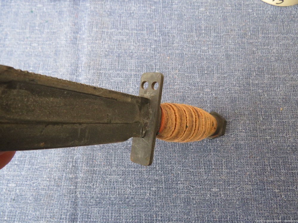 US PILOTS SURVIVAL KNIFE ONTARIO  w LEATHER SHEATH & STONE NOS #12-img-17