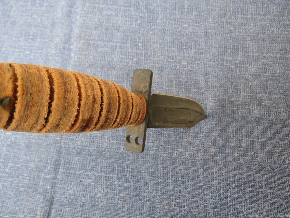 US PILOTS SURVIVAL KNIFE ONTARIO  w LEATHER SHEATH & STONE NOS #12-img-16