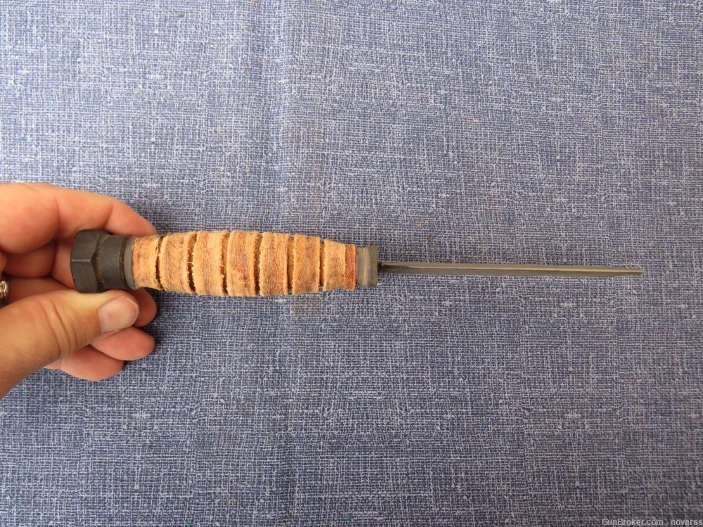 US PILOTS SURVIVAL KNIFE ONTARIO  w LEATHER SHEATH & STONE NOS #12-img-13