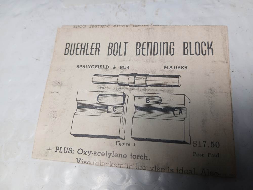 P-2106 BUEHLER RIFLE BOLT BENDING BLOCKS W/BOX & INSTRUCTIONS-img-4