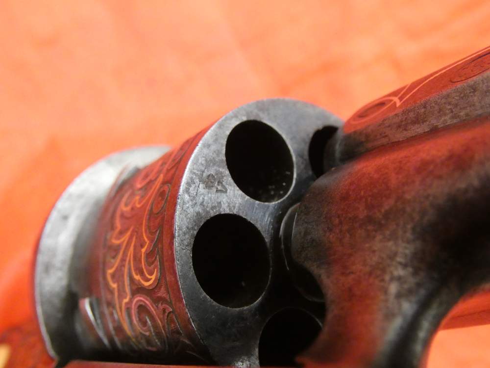 ANTIQUE BELGIUM PINFIRE CASED REVOLVER ENGRAVED GOLD / SILVER 100% complete-img-56
