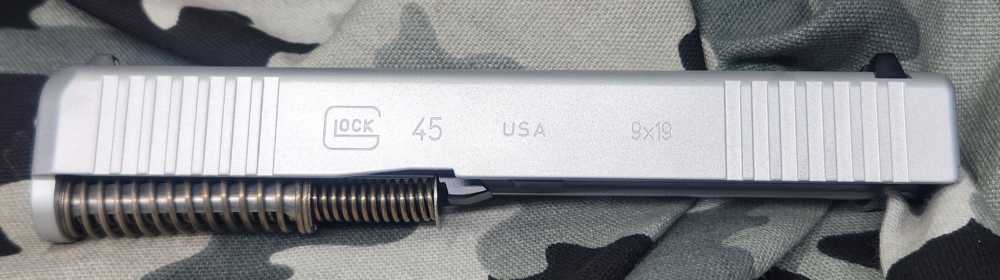 Glock G45 Complete slide 9MM Silver Custom Finish New -img-1