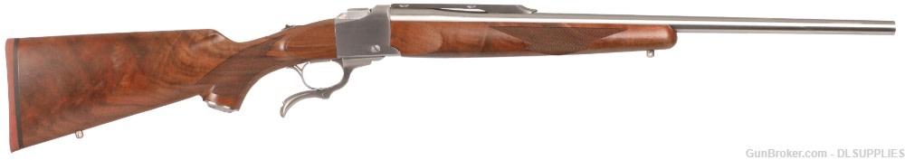 RUGER #1 SPORTER STAINLESS FINISH DELUXE WALNUT STOCK 24" BBL .300 PRC-img-0