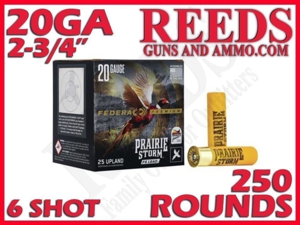 Federal Prairie Storm FS Lead 20 Ga 2-3/4in 1oz 6 Shot 250rds PFX204FS6-img-0