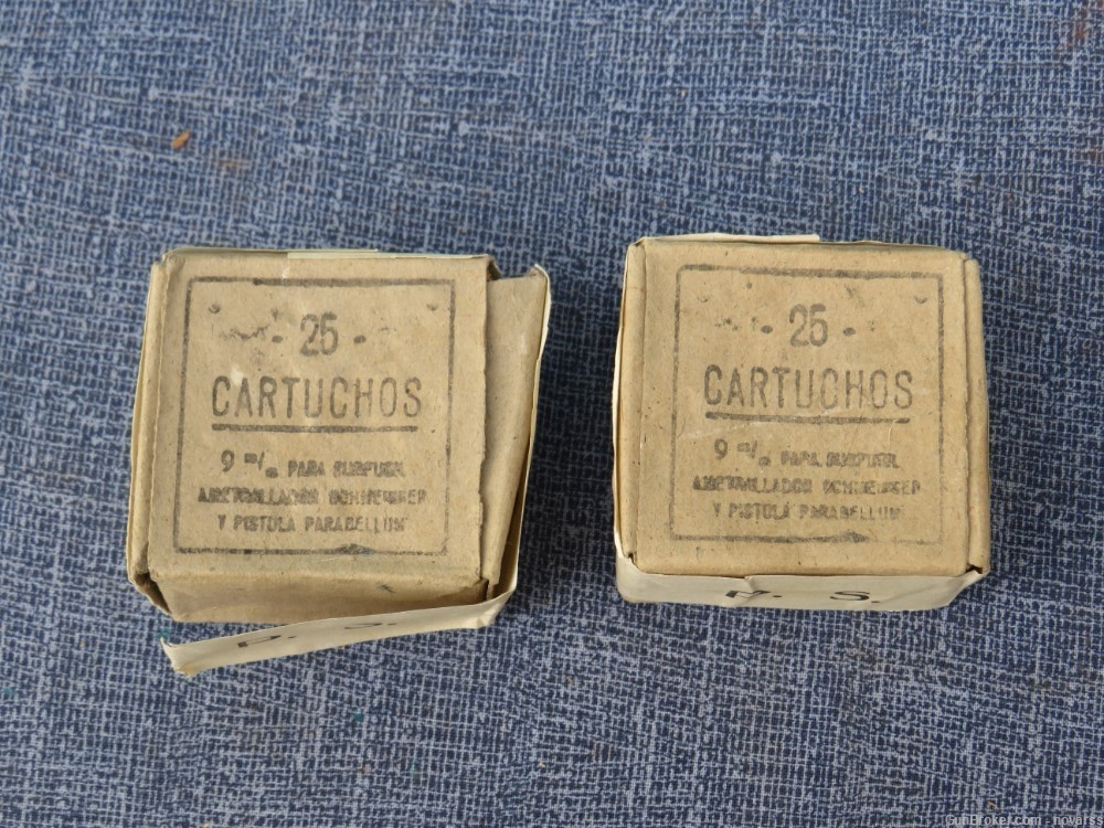 9mm SPANISH AMMUNITION CARTUCHOS 50 rounds in 2 ORIGINAL BOXES #1 -img-0